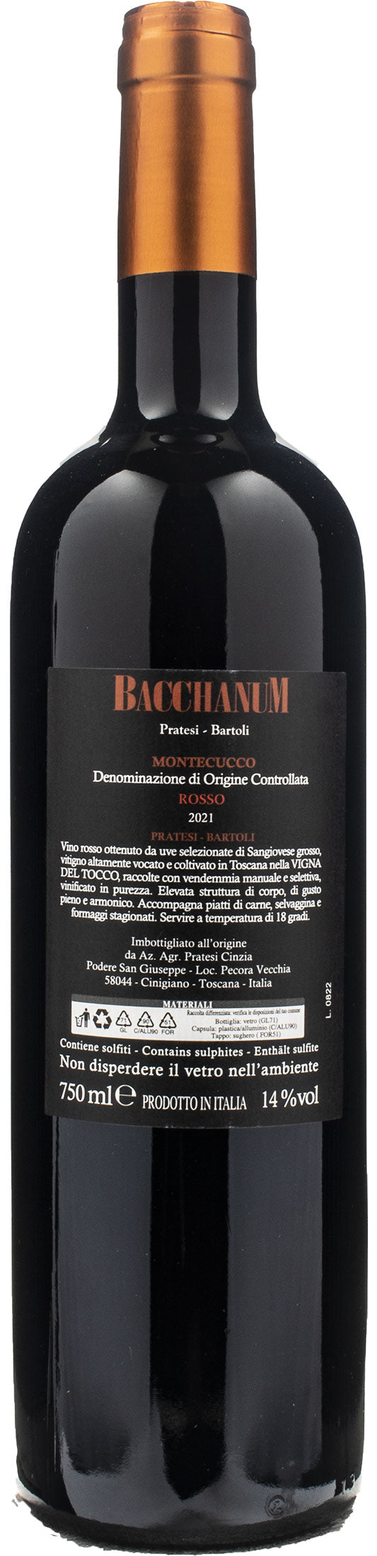 Pratesi Bartoli Montecucco Bacchanum 2021