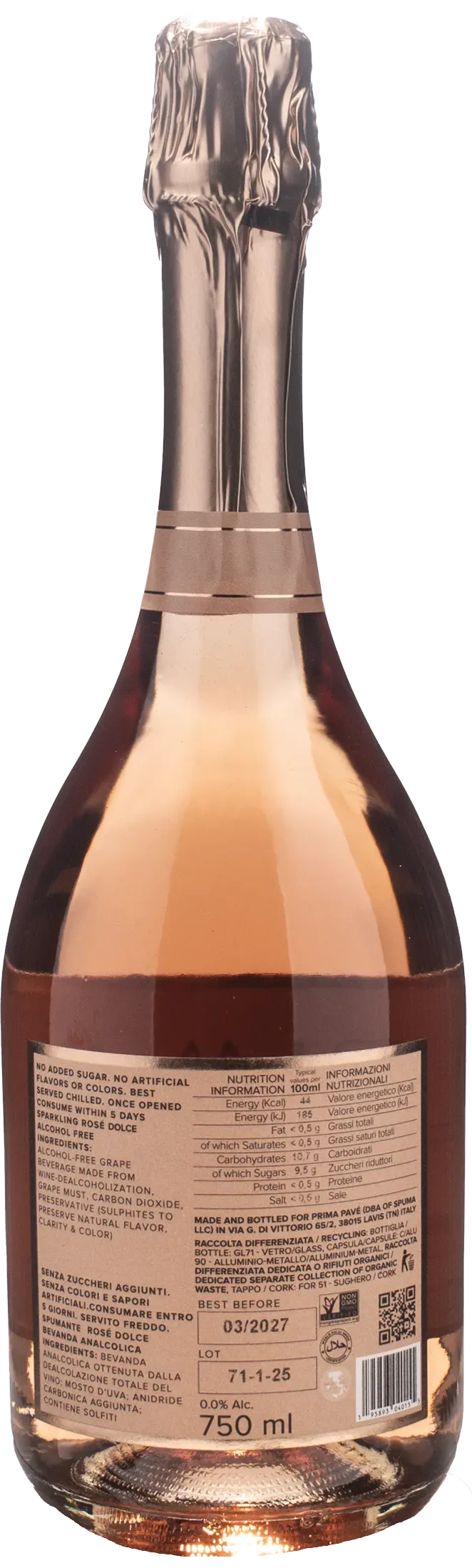 Prima Pave Rosè Dolce Zero Alcol