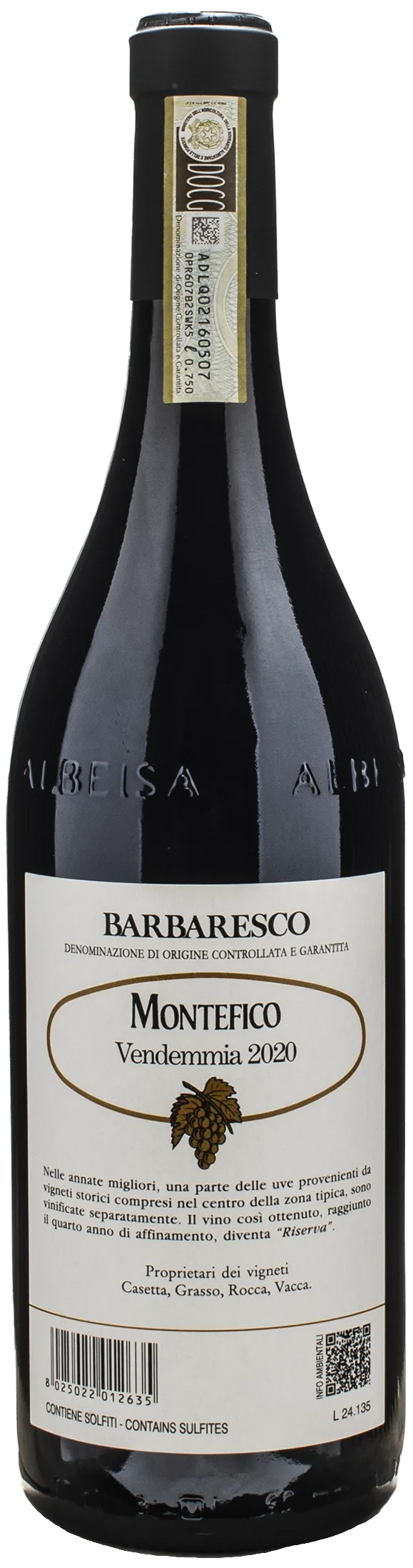 Produttori del Barbaresco Barbaresco Montefico Riserva 2020