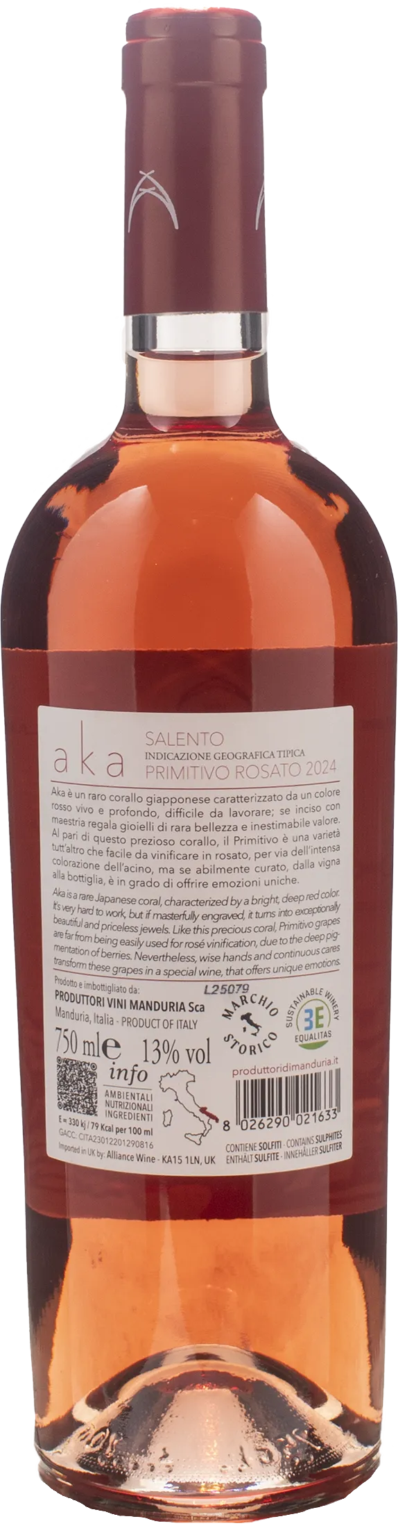 Produttori di Manduria Primitivo Rosato Aka 2024