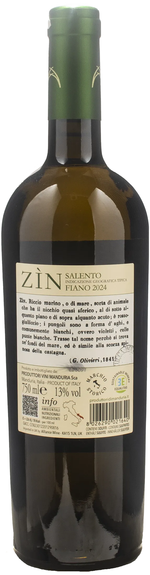 Produttori di Manduria Salento Fiano Zin 2024