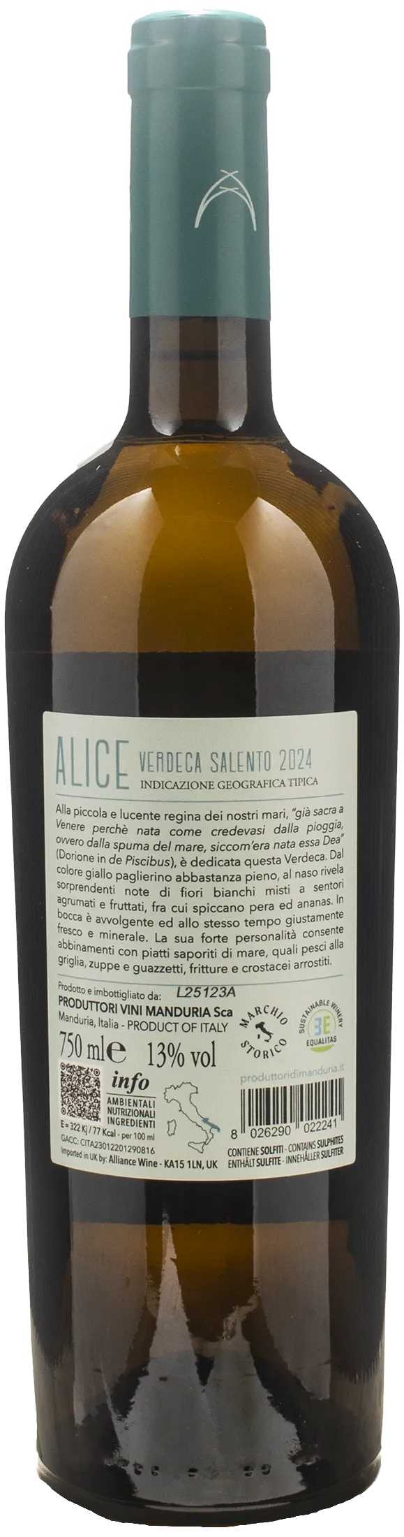 Produttori di Manduria Salento Verdeca Alice 2024