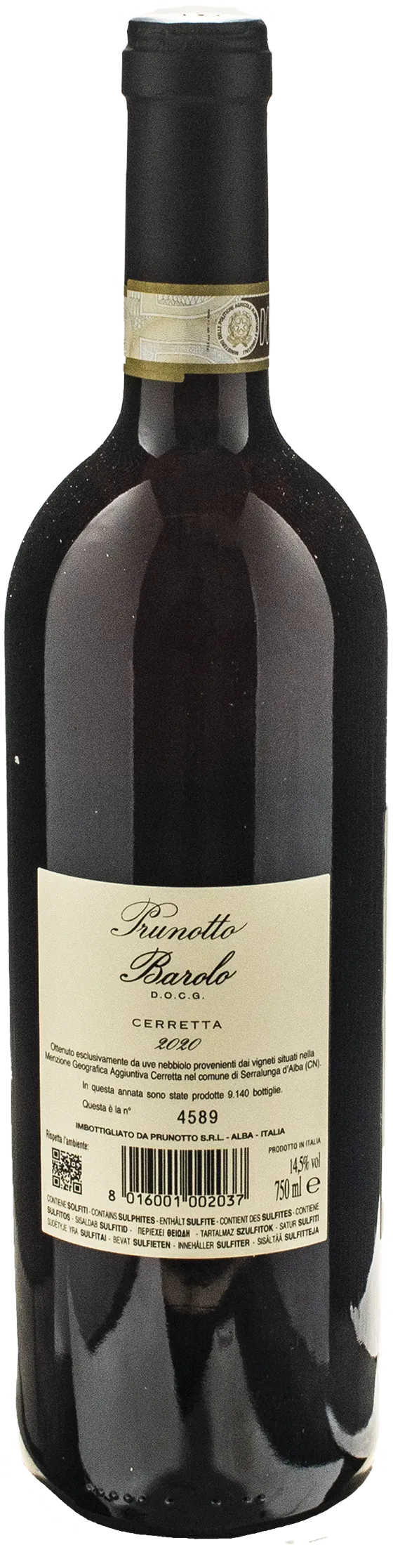 Prunotto Barolo Cerretta 2020