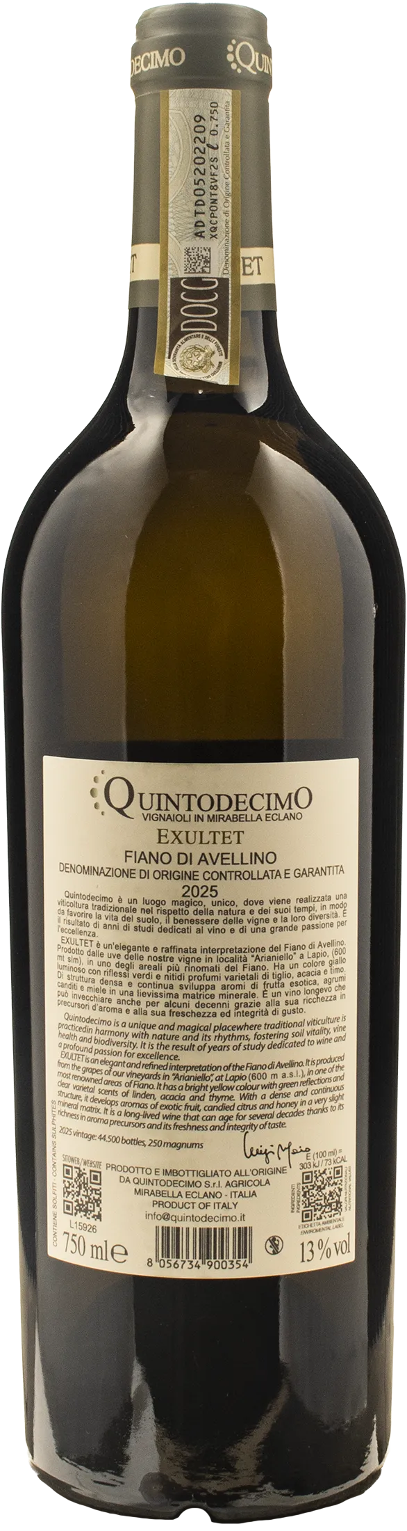 Quintodecimo Fiano di Avellino Exultet 2025