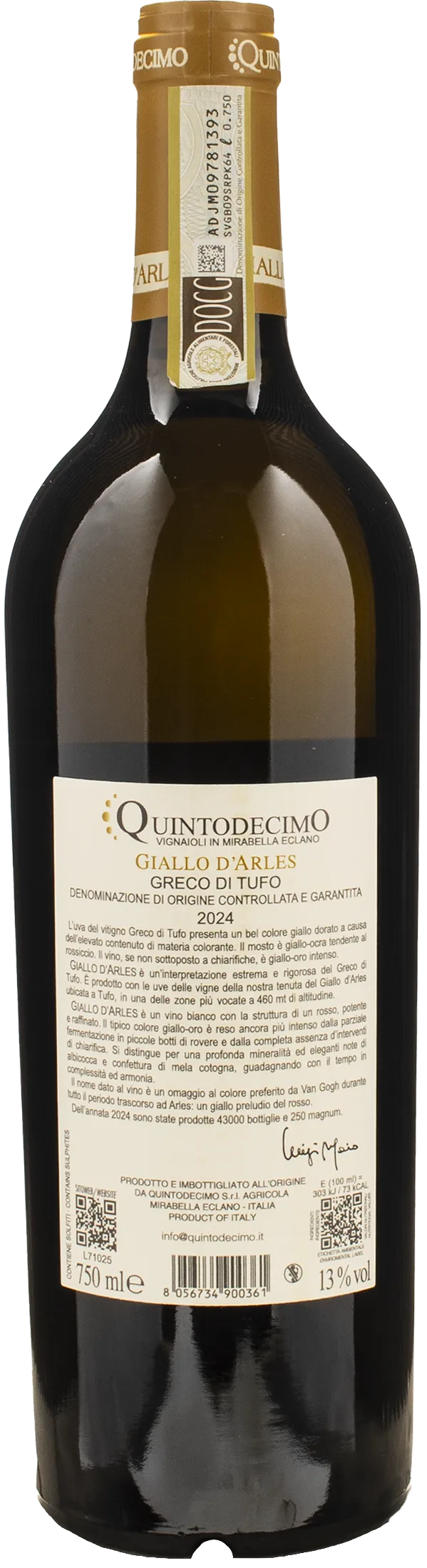 Quintodecimo Greco di Tufo Giallo d'Arles 2024