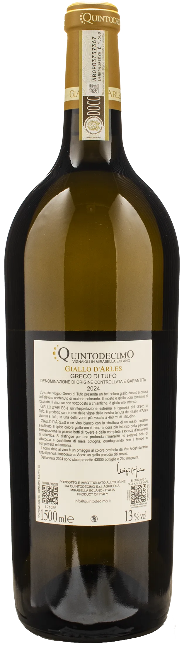 Quintodecimo Greco di Tufo Giallo d'Arles Magnum 2024