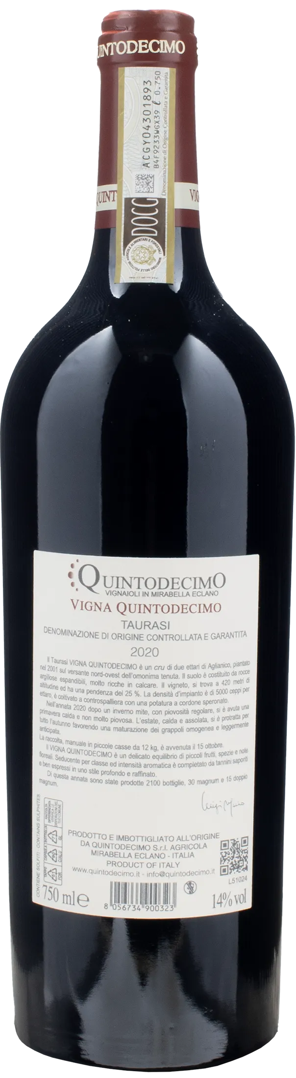 Quintodecimo Taurasi Vigna Quintodecimo 2020