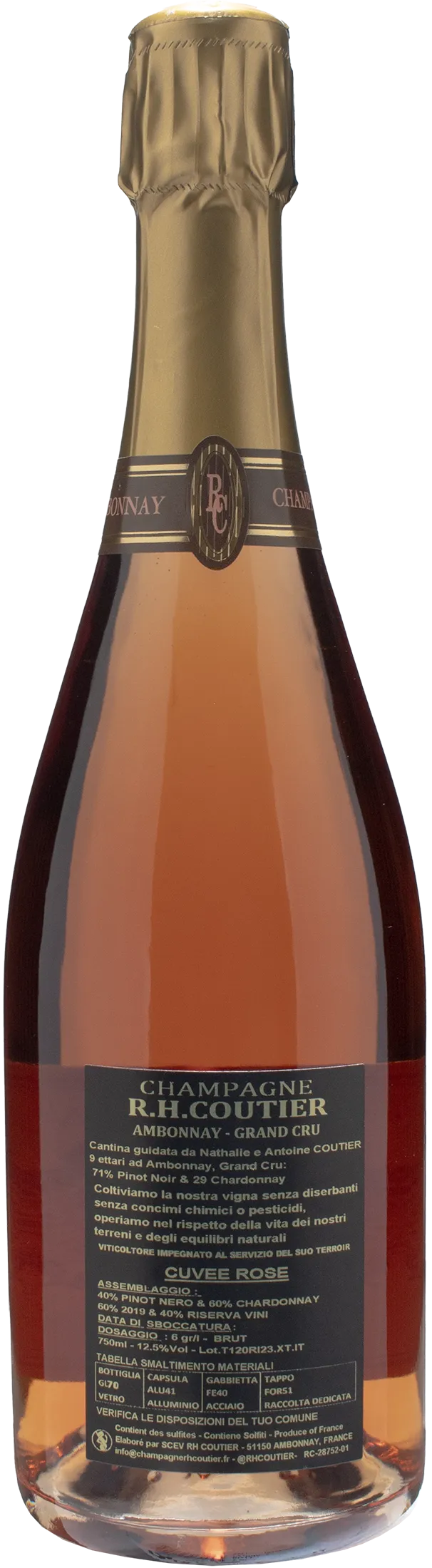 R.H. Coutier Champagne Grand Cru Cuvee Rosè Extra Brut