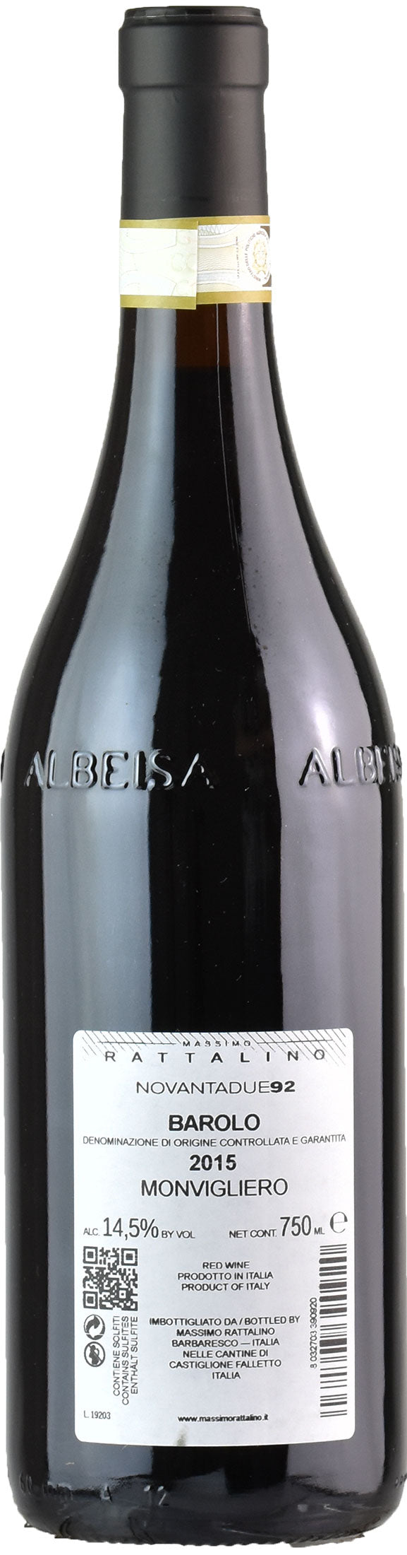 Rattalino Barolo Monvigliero Selezione 92 2015