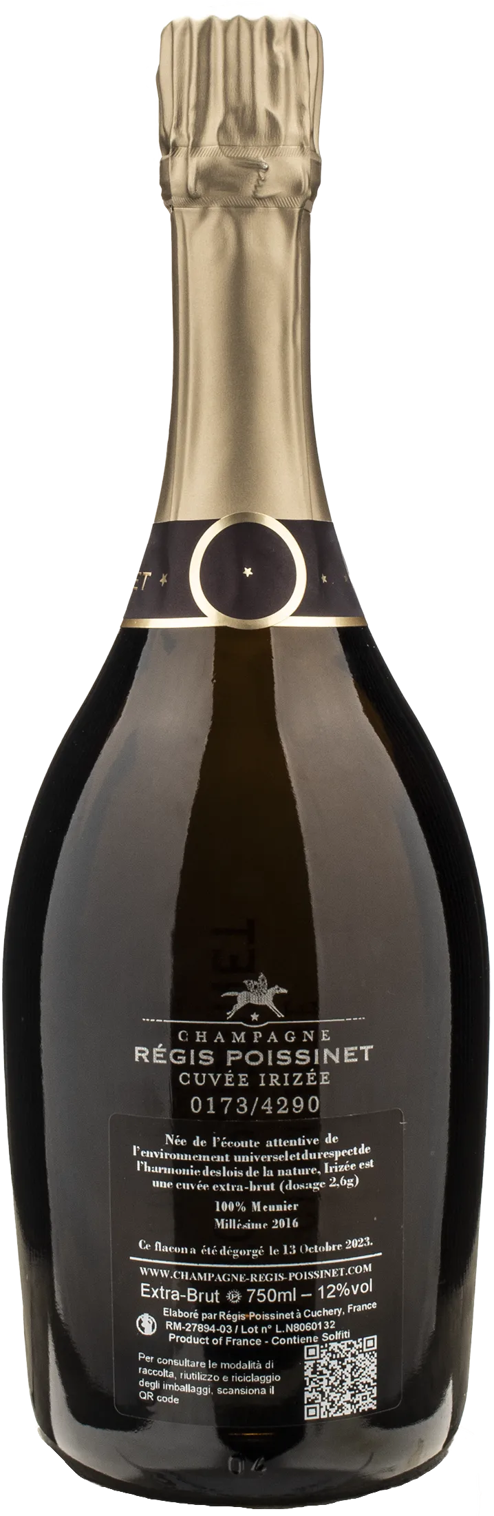 Regis Poissinet Champagne Cuvee Irizee Meunier Extra Brut 2016