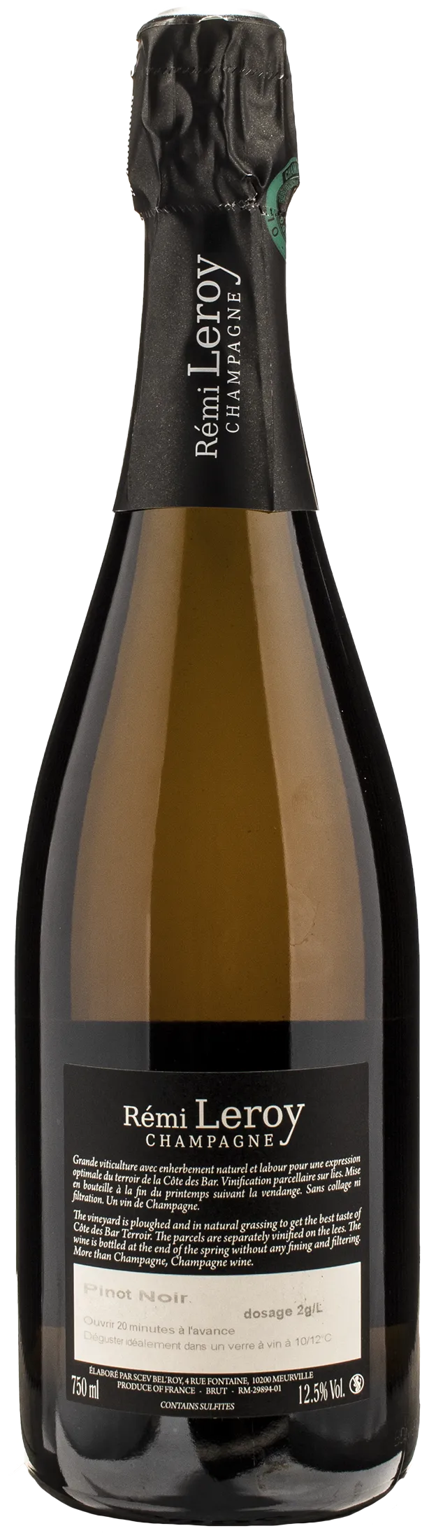 Remi Leroy Champagne Blanc de Noirs Pinot Noir 2019