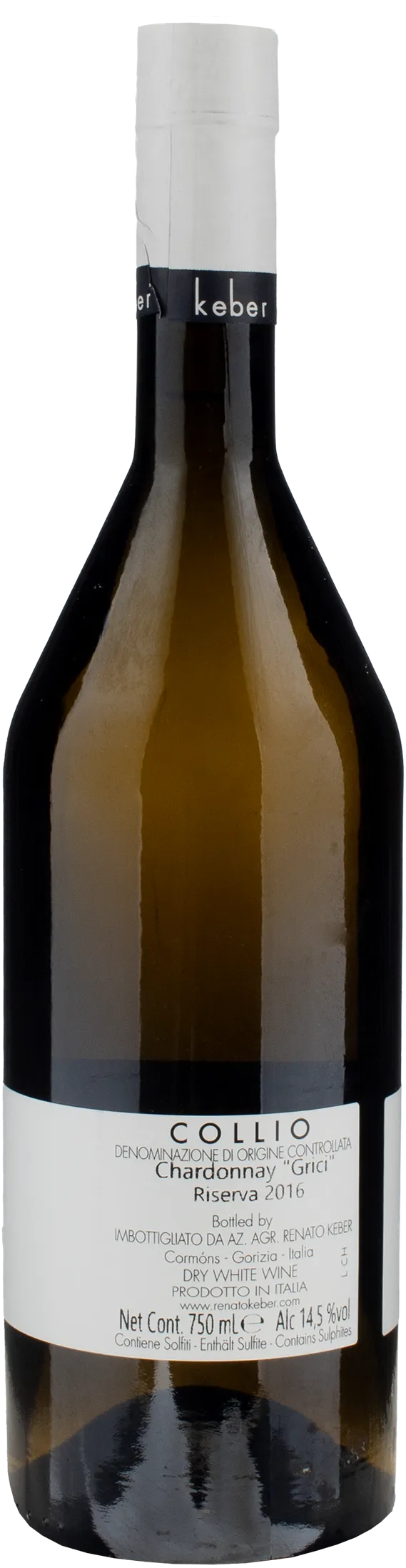 Renato Keber Collio Chardonnay Grici Riserva 2016