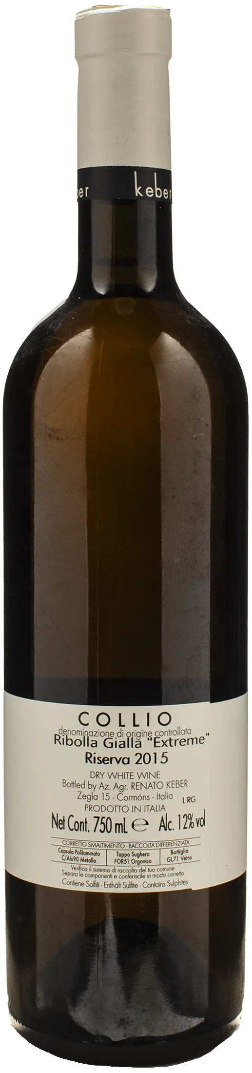 Renato Keber Ribolla Gialla Extreme Riserva 2015