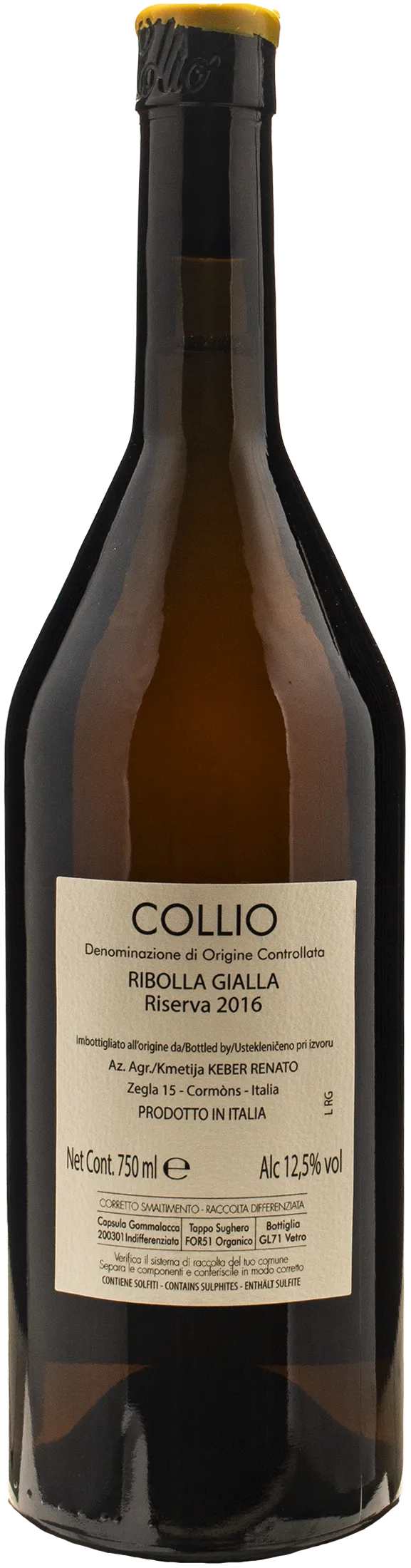 Renato Keber Ribolla Gialla Extreme Riserva 2016