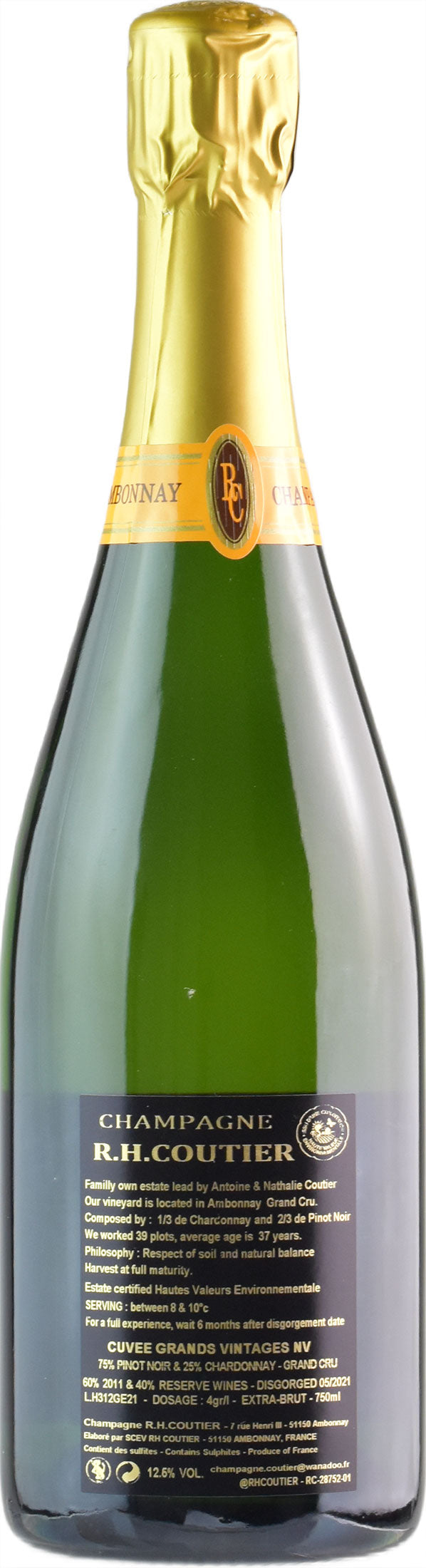 R.H. Coutier Champagne Grand Cru Cuvee Grands Vintages Brut