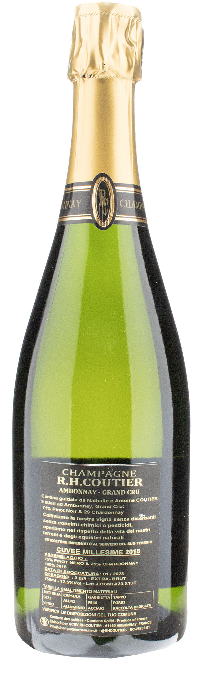 R.H. Coutier Champagne Grand Cru Extra Brut Cuvee Millesime 2015