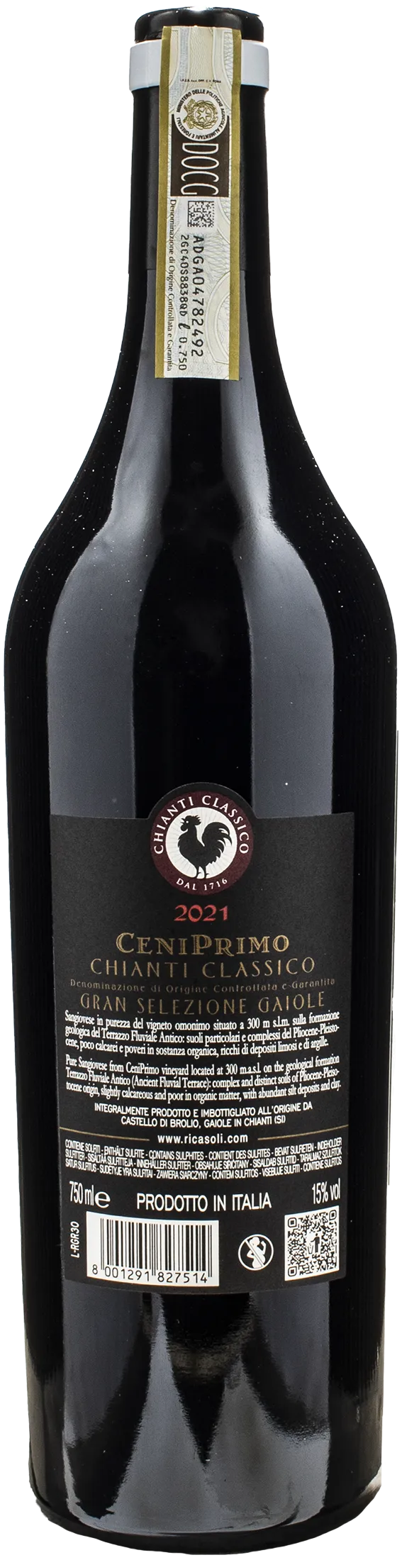 Ricasoli 1141 Ceniprimo Chianti Classico Gran Selezione Gaiole 2021