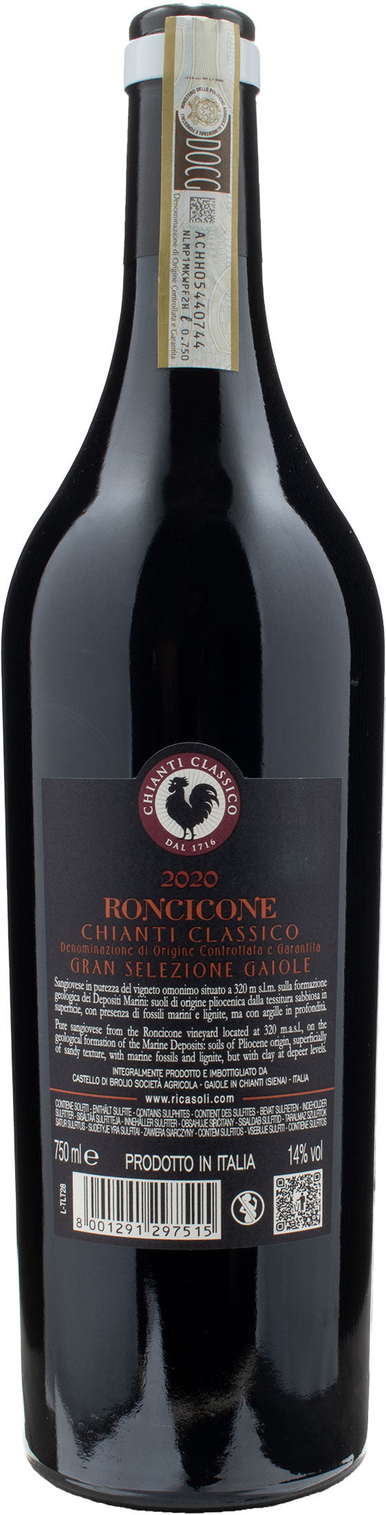 Ricasoli 1141 Roncicone Chianti Classico Gran Selezione Gaiole 2020