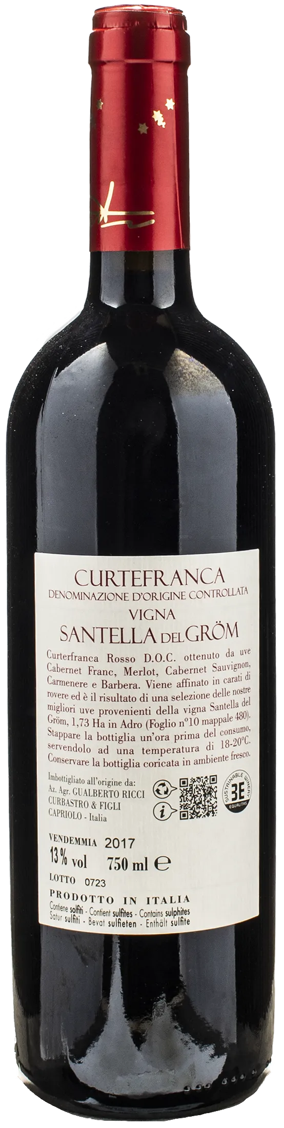 Ricci Curbastro Curtefranca Vigna Santella del Grom Rosso 2017