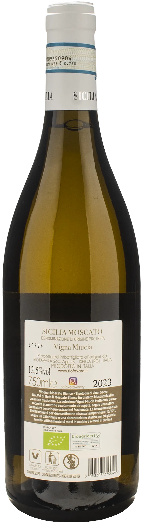 Riofavara Sicilia Moscato Vigna Miucia Mizzica 2023