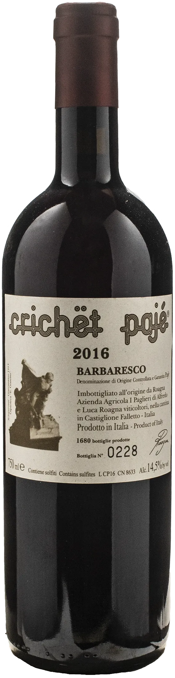 Roagna Barbaresco Crichet Paje 2016