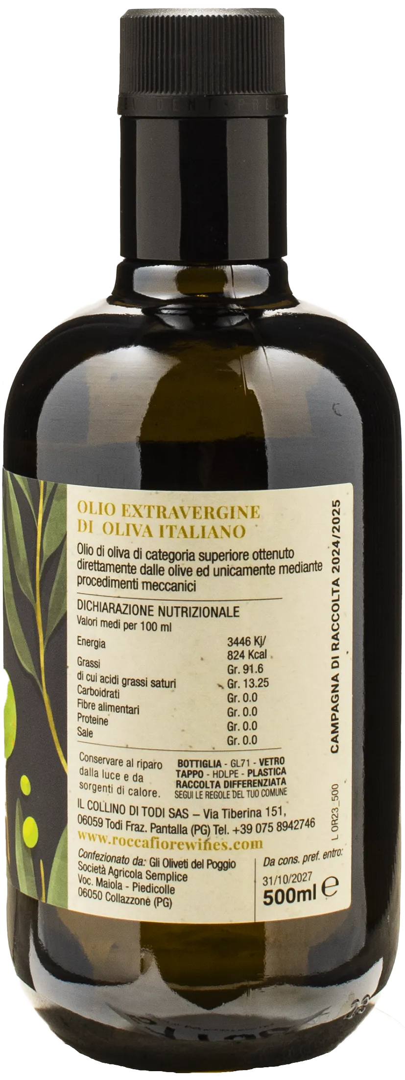 Cantina Roccafiore Extra Virgin Olive Oil 0.5L 2024