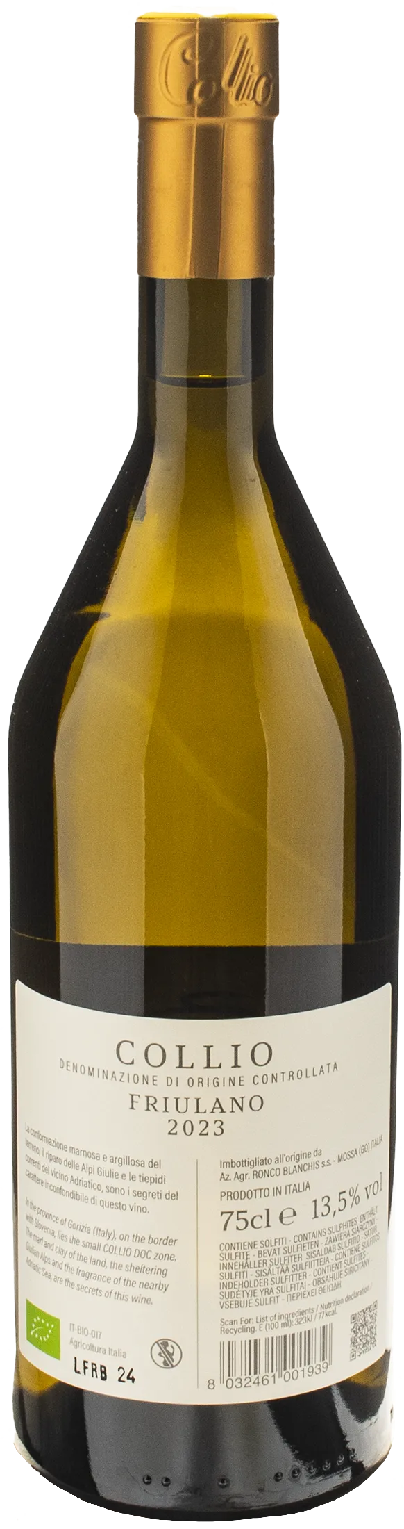 Ronco Blanchis Collio Friulano 2023