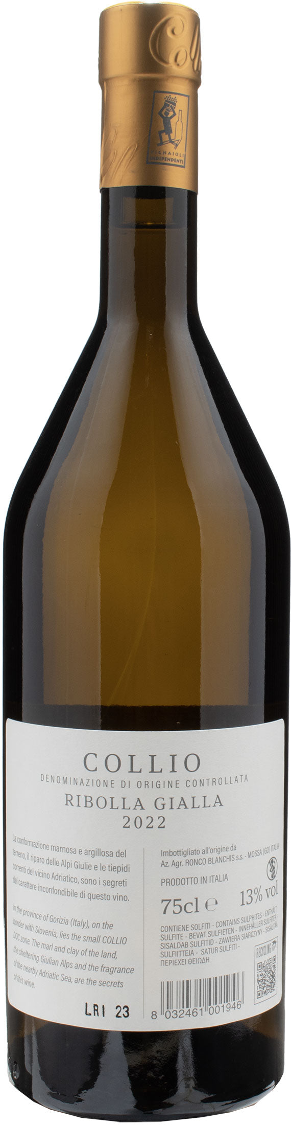 Ronco Blanchis Ribolla Gialla 2022