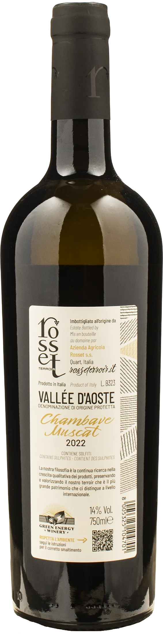 Rosset Terroir Valle d'Aosta Chambave Muscat 2022