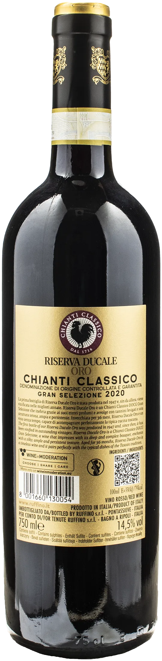 Ruffino Chianti Classico Gran Selezione Riserva Ducale Oro 2020