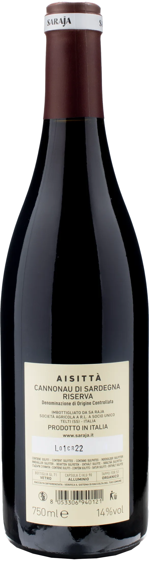 Sa Raja Cannonau di Sardegna Riserva Aisitta 2020