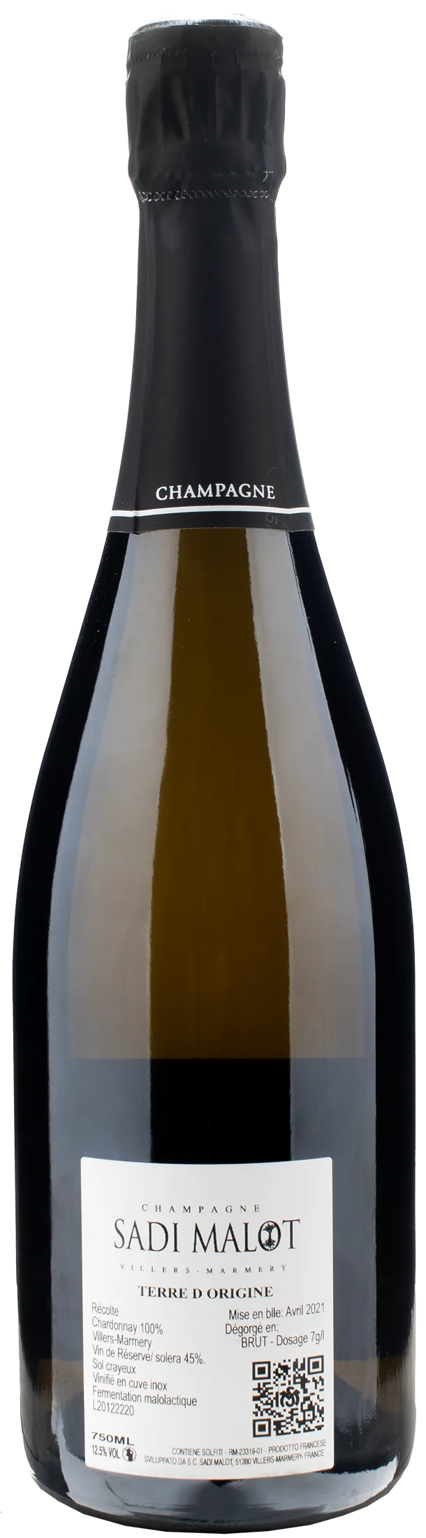 Sadi Malot Champagne 1er Cru Blanc de Blancs Brut Terre d'Origine