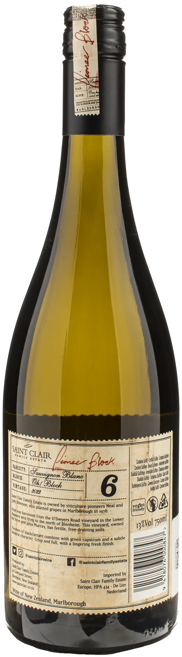 Saint Clair Sauvignon Blanc Pioneer Block 6 2022