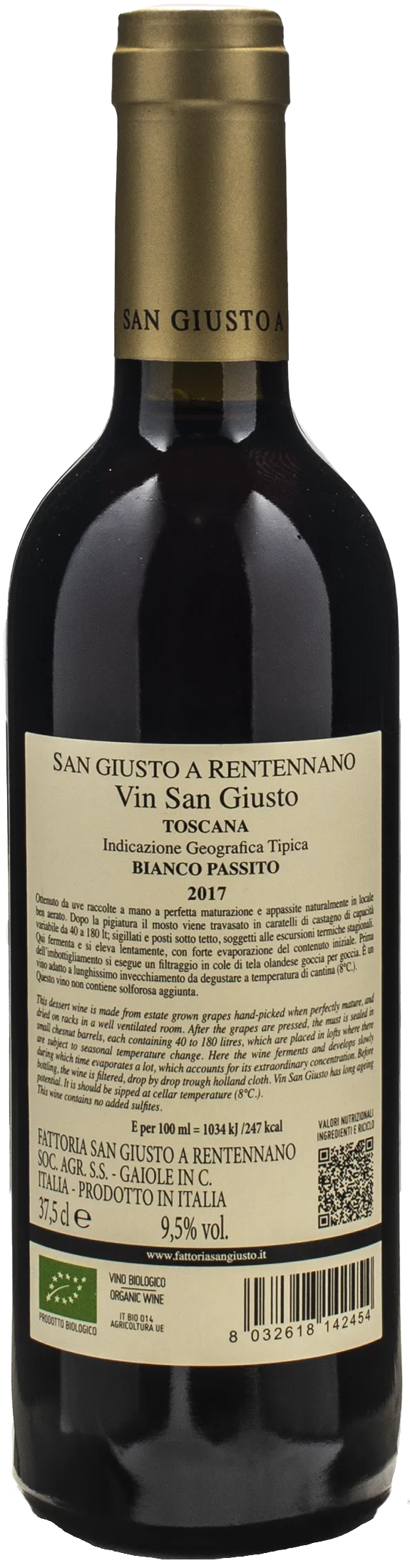 San Giusto a Rentennano Passito Toscana Vinsangiusto 0.375L 2017