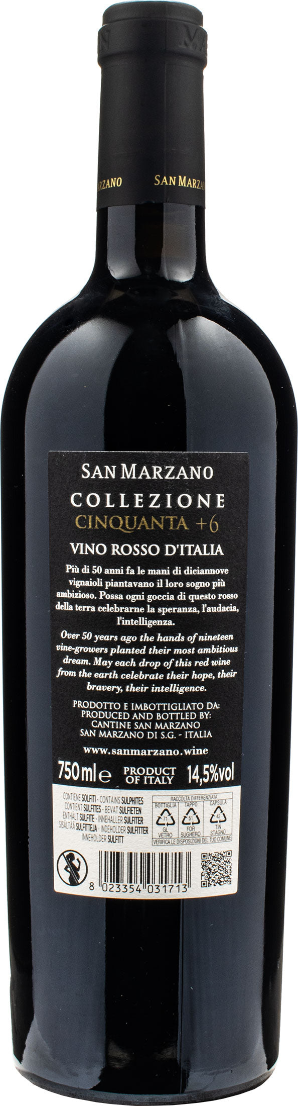 San Marzano Collezione Cinquanta Vino Rosso d'Italia