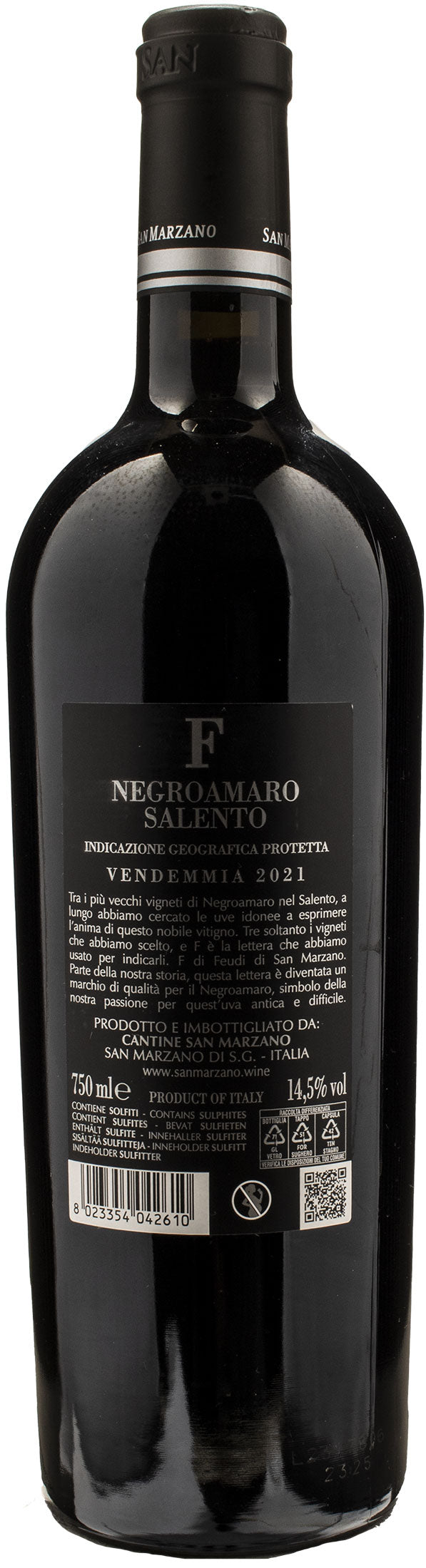 San Marzano F Negroamaro del Salento 2021
