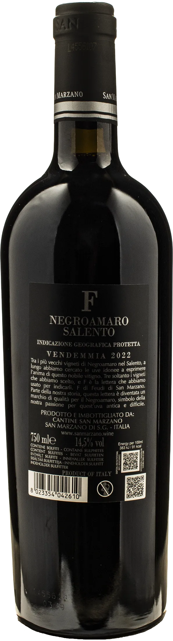 San Marzano F Negroamaro del Salento 2022