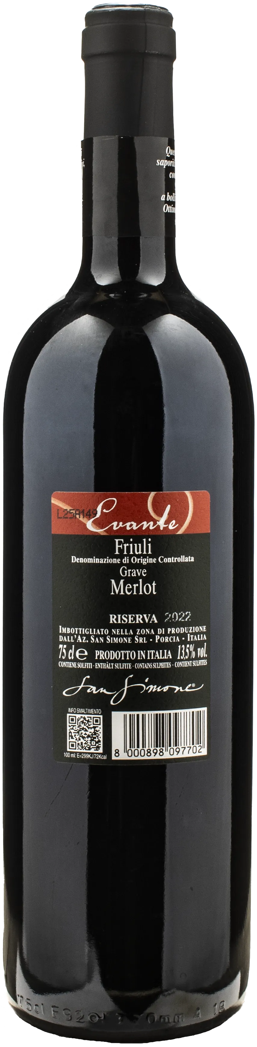 San Simone Merlot Riserva Evante 2022