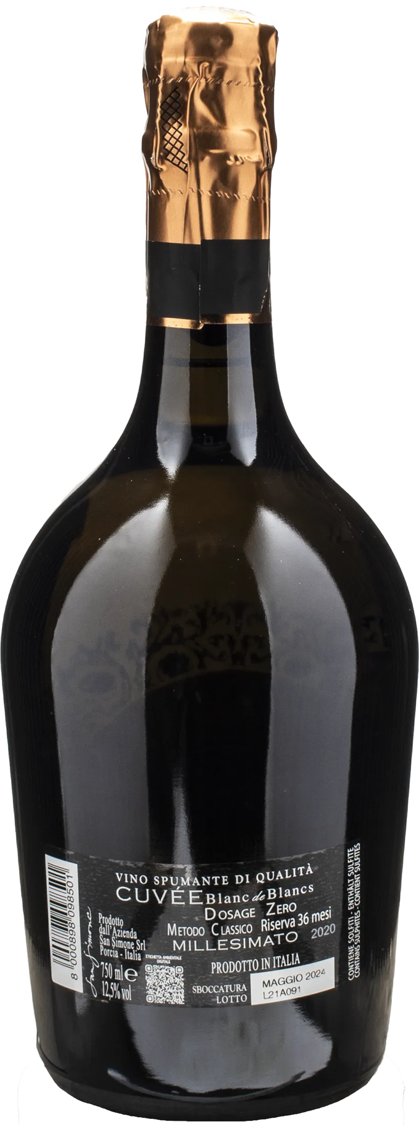 San Simone Metodo Classico Zero Dosage Cuvee Blanc de Blancs Riserva 36 Mesi 2020