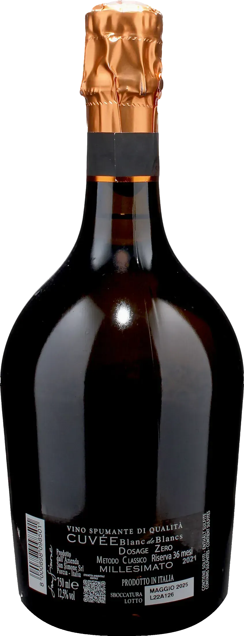 San Simone Metodo Classico Zero Dosage Cuvee Blanc de Blancs Riserva 36 Mesi 2021