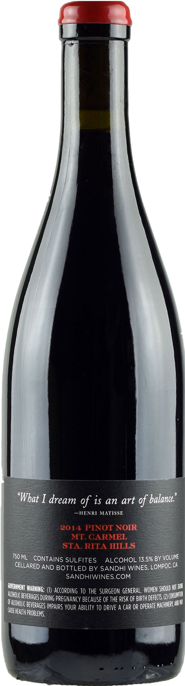 Sandhi Wines Mt Carmel Pinot Noir 2014