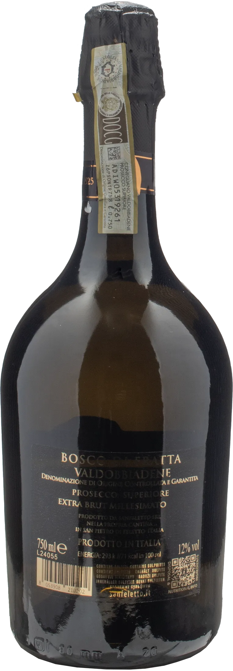 Sanfeletto Valdobbiadene Prosecco Superiore Bosco di Fratta Extra Brut Millesimato 2023