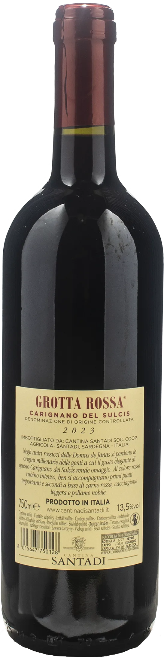 Santadi Carignano del Sulcis Grotta Rossa 2023