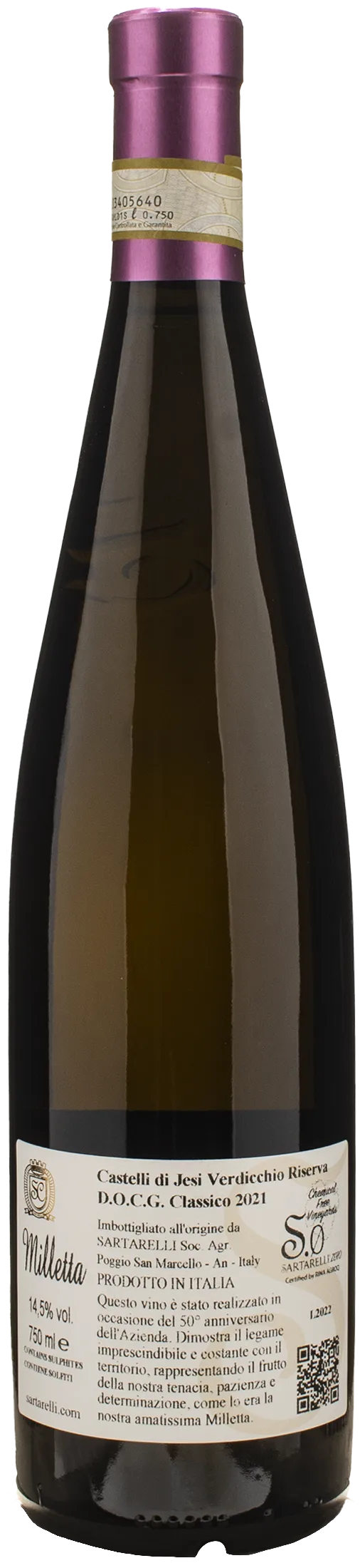 Sartarelli Verdicchio dei Castelli di Jesi Riserva Milletta 2021