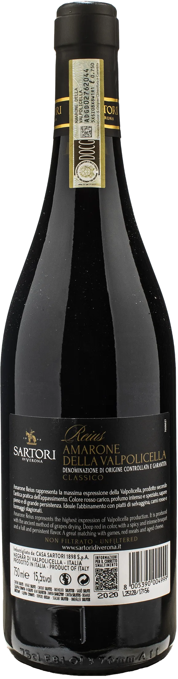 Sartori Amarone della Valpolicella Classico Reius 2020