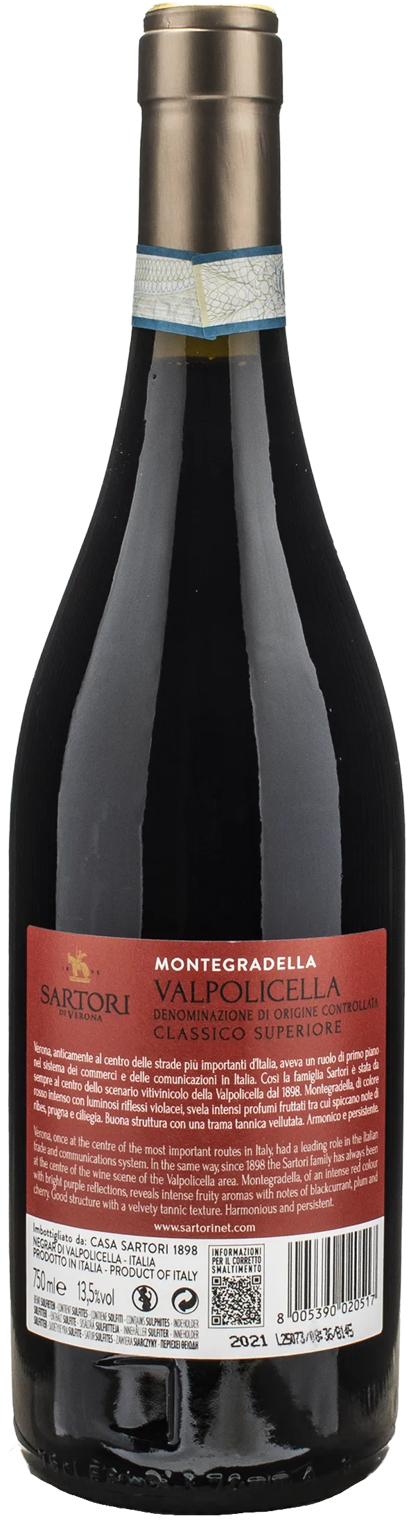 Sartori Valpolicella Classico Superiore Montegradella 2021