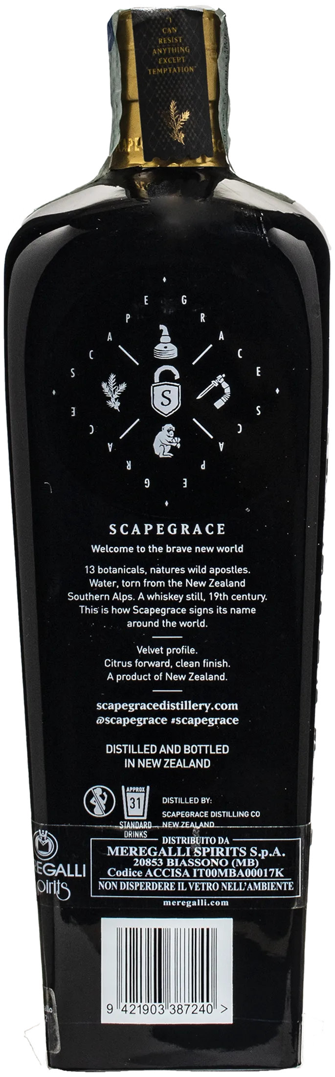 Scapegrace Gold Premium Dry Gin 0.7L