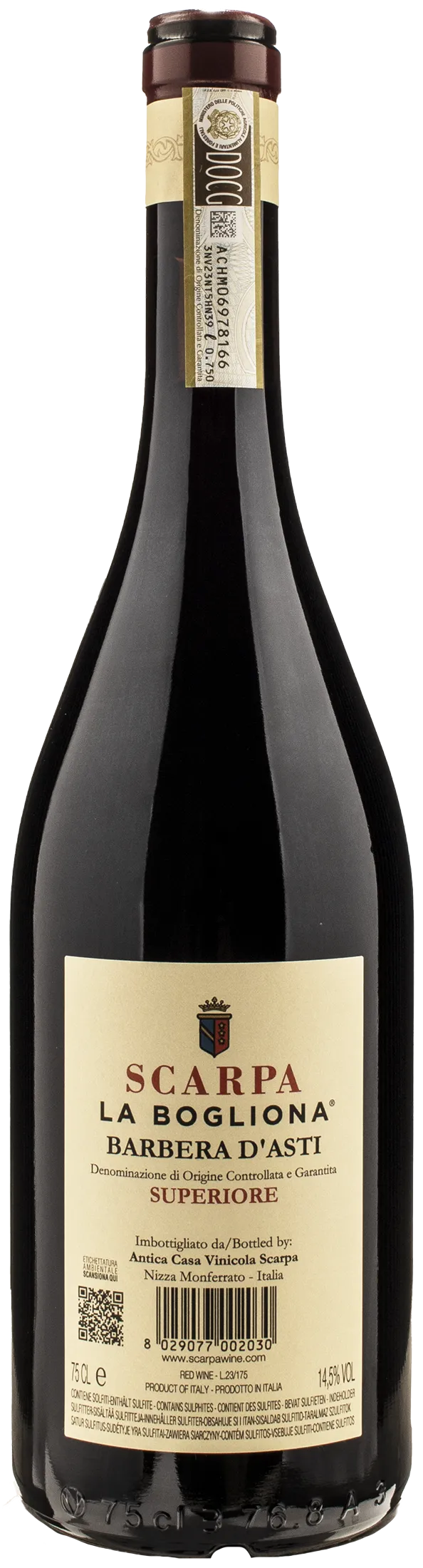 Scarpa Barbera d'Asti Superiore La Bogliona 2019