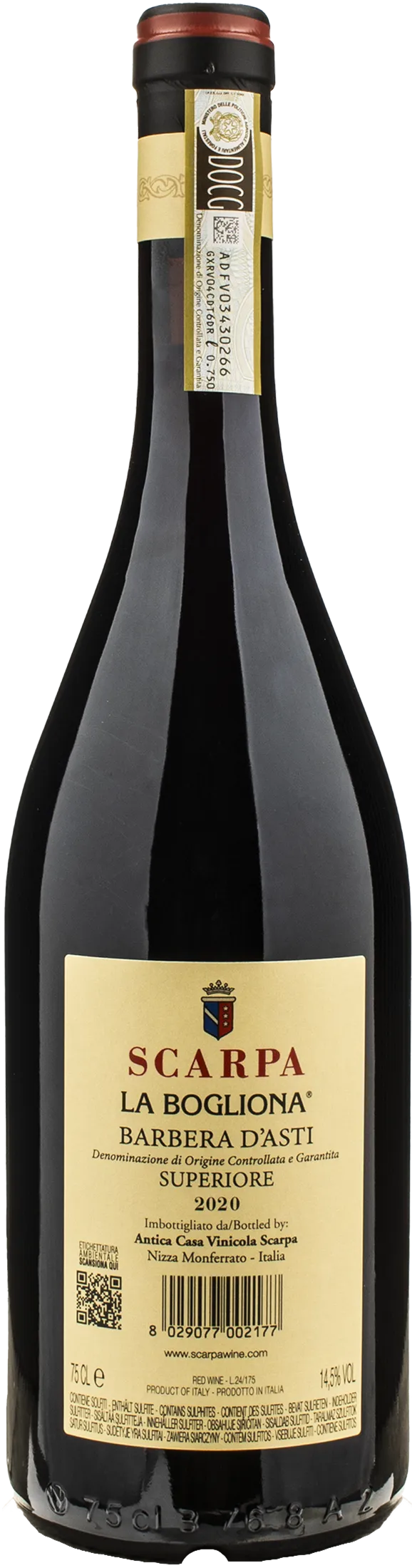 Scarpa Barbera d'Asti Superiore La Bogliona 2020