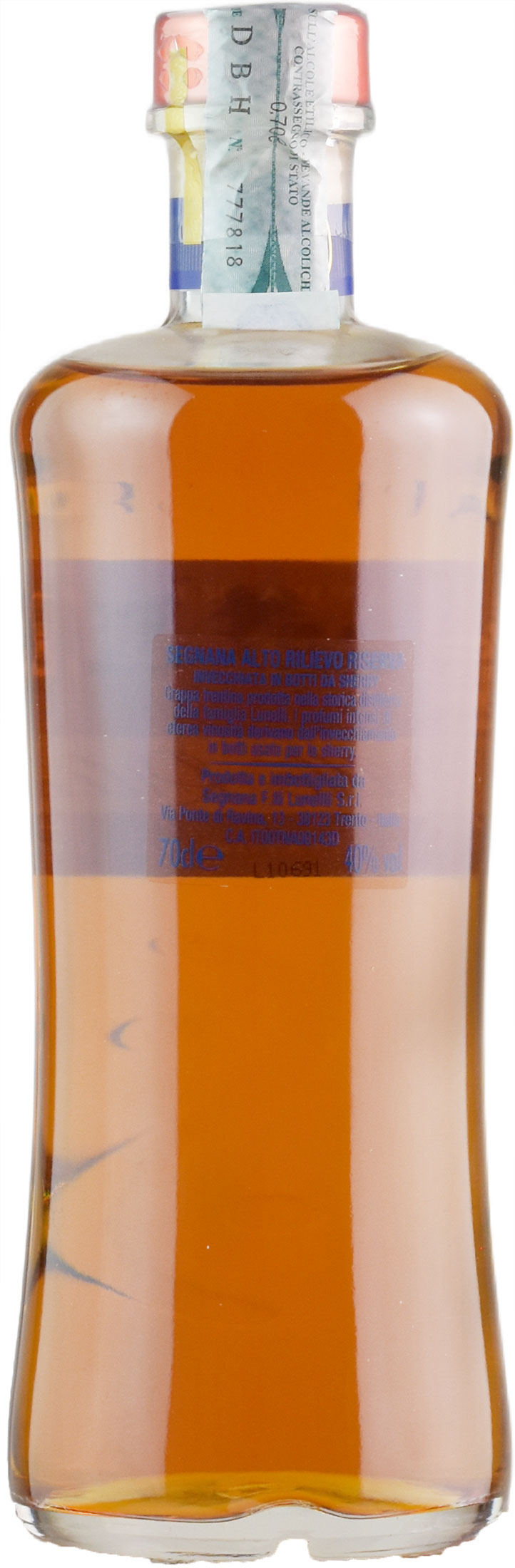 Segnana Grappa Alto Rilievo Invecchiata in Botti di Sherry